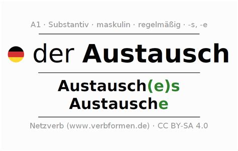 austausch mehrzahl|Deklination des Substantivs Austausch mit Plural und。